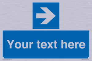 Custom Directional signage blue right arrow 